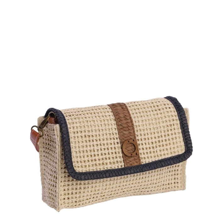 Bolso Bandolera Trenzado Beige   1