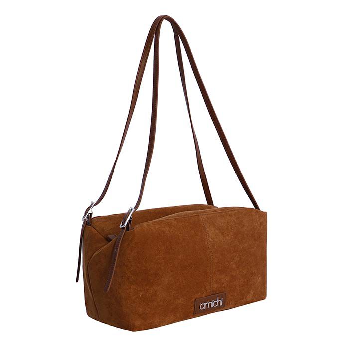 Bolso de Hombro Suede Cuero   1