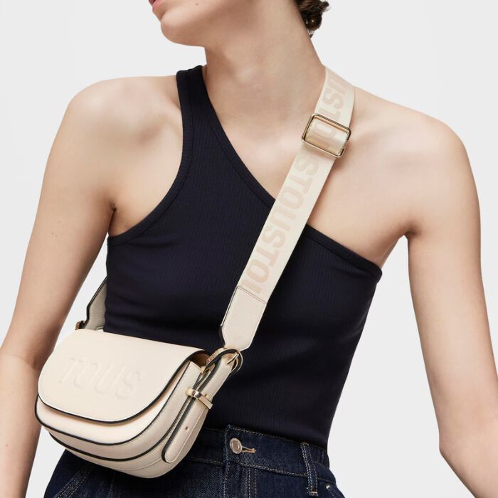 Mini Bandolera Medialuna Beige Tous Brenda  