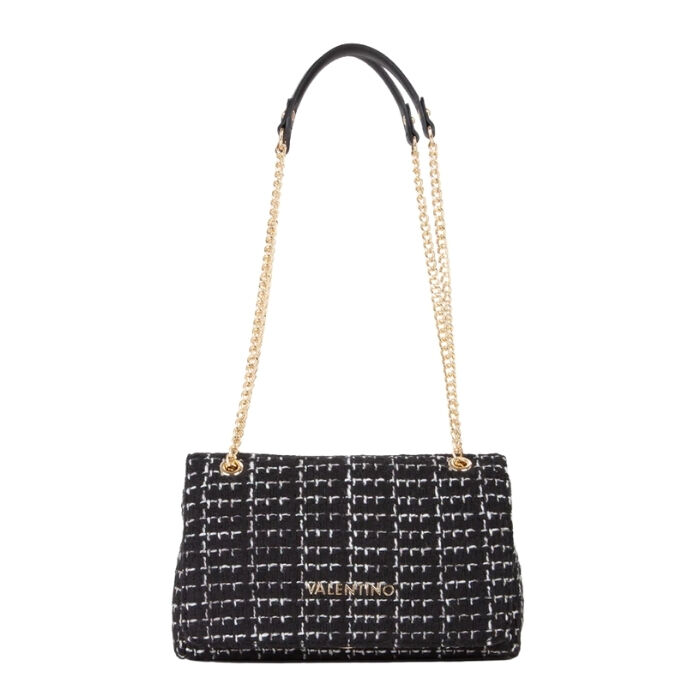 Bolso de Hombro Tweed Negro  