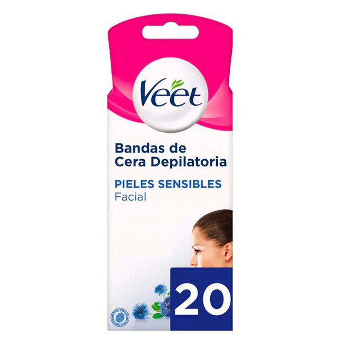 Bandas Faciales de Cera Depilatoria Piel Sensible  
