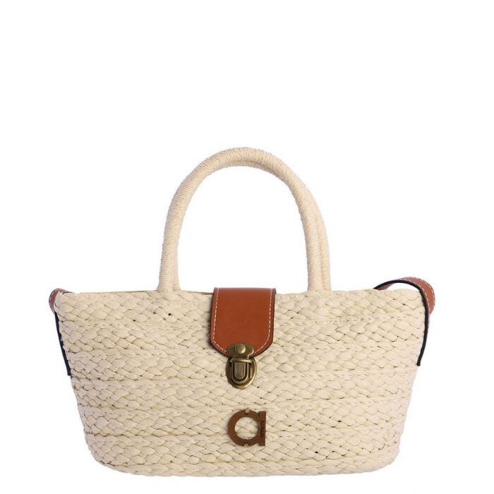 Bolso Bandolera Rafia Arena   0