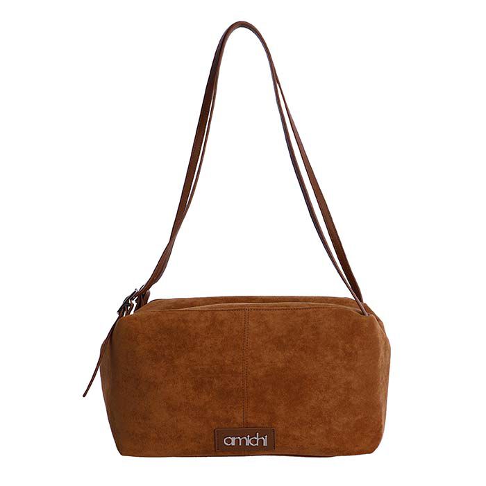 Bolso de Hombro Suede Cuero   8