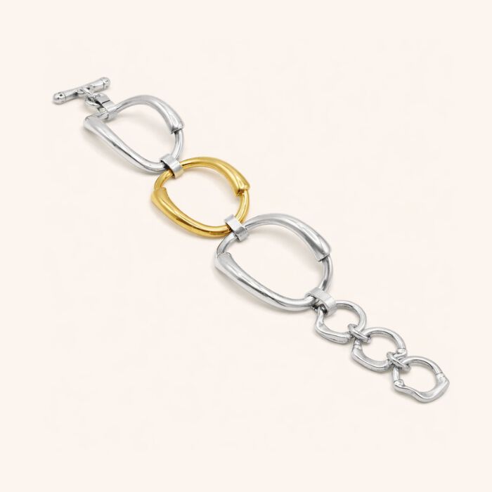 Pulsera Espiral Oro y Plata  T. &Uacute;nica-236258 0