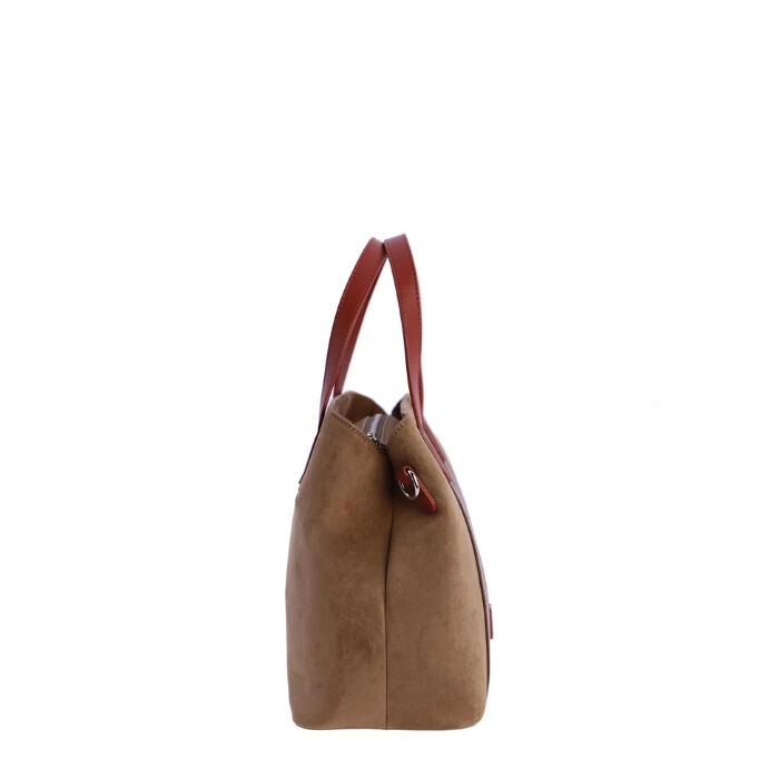 Bolso de Mano Cuero Camel   2