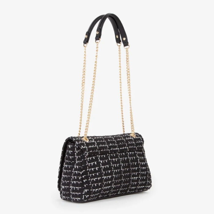 Bolso de Hombro Tweed Negro   2