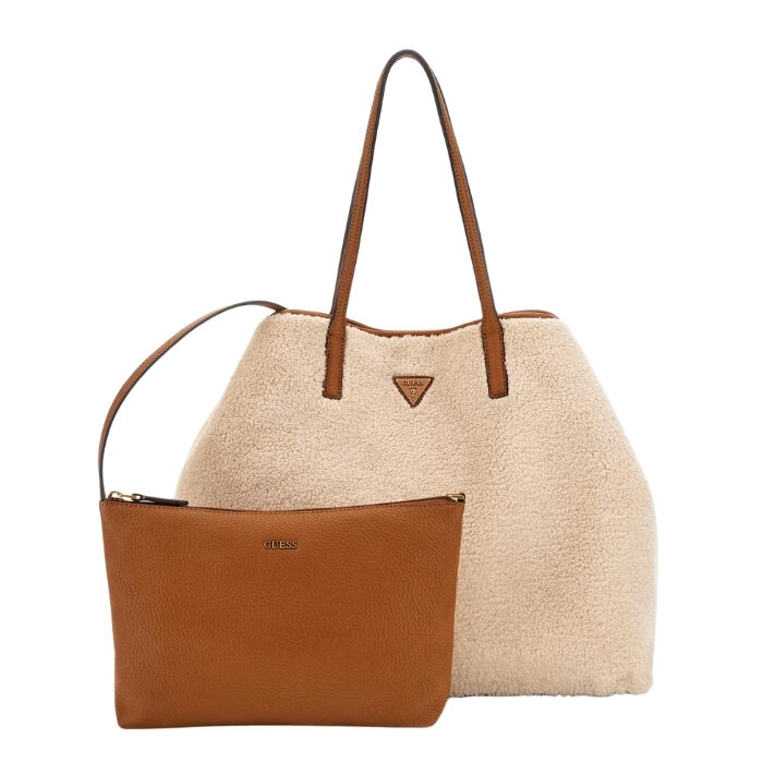 Bolso Shopper Victtoria Pelo Sint&eacute;tico Crema   5