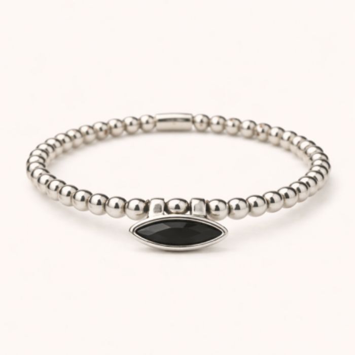 Pulsera Cala Plata Negra  T. &Uacute;nica-236286 2