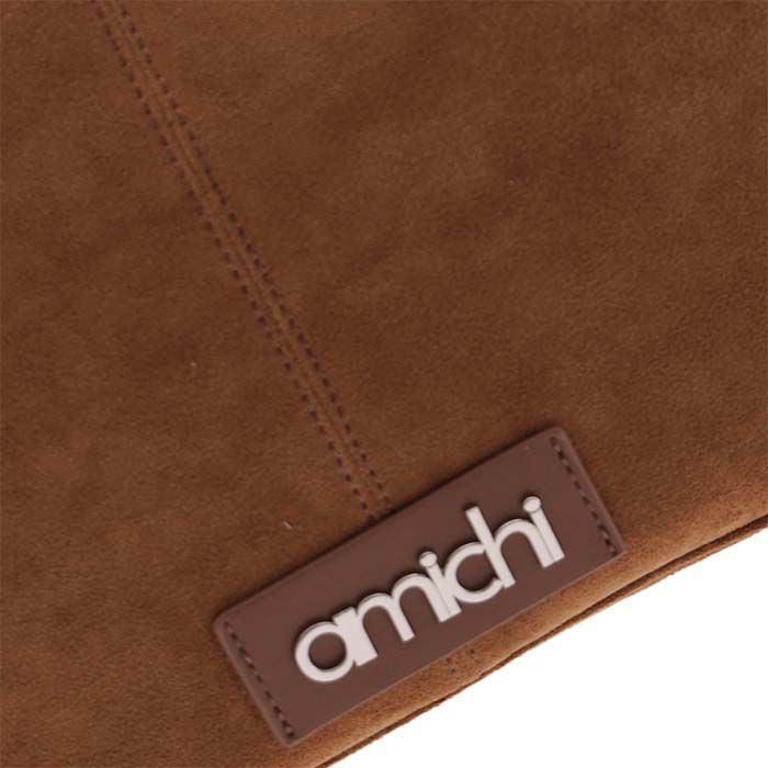 Bolso de Hombro Suede Cuero   4