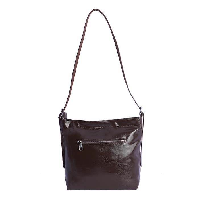 Bolso Bandolera Suede-Charol Marr&oacute;n   3