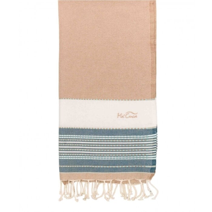 Fouta Afra Beige Azul   2