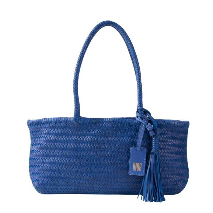 Bolso Baguette de Piel Perkins Azul  