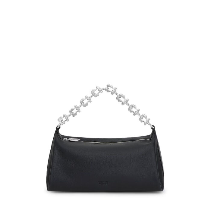 Bolso Bandolera Chain Fold Negro   1