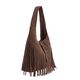 Bolso Shopper Suede Flecos Marrón   1