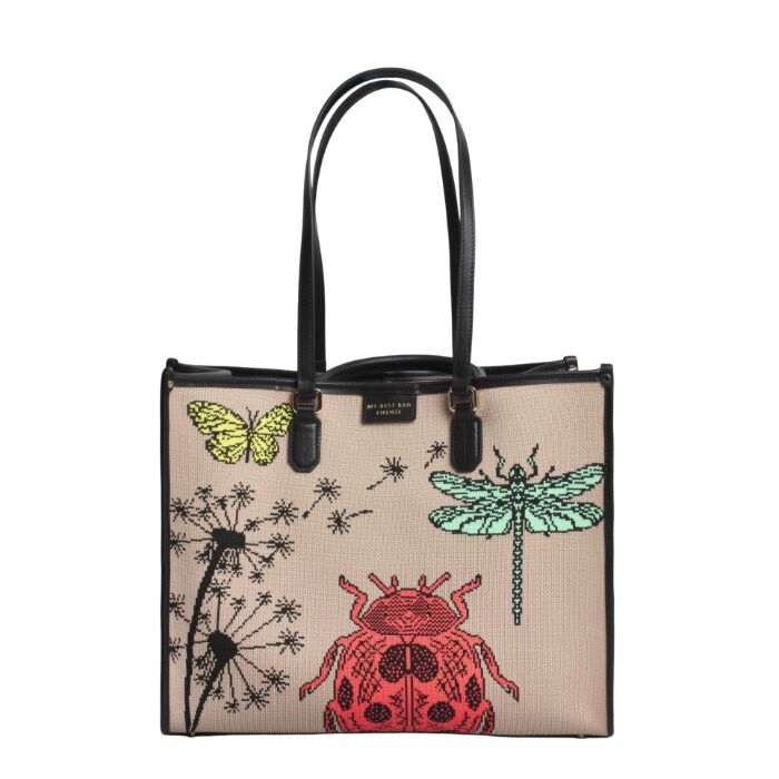Bolso Tote Bordado Microcosmo  T. &Uacute;nica-235975 0
