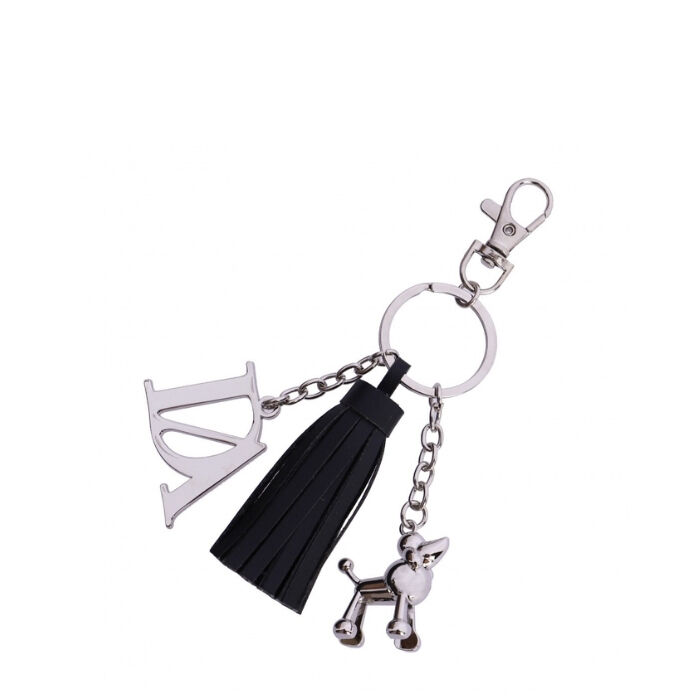 Llavero Charm Negro Plata  T.&Uacute;nica-232017 0