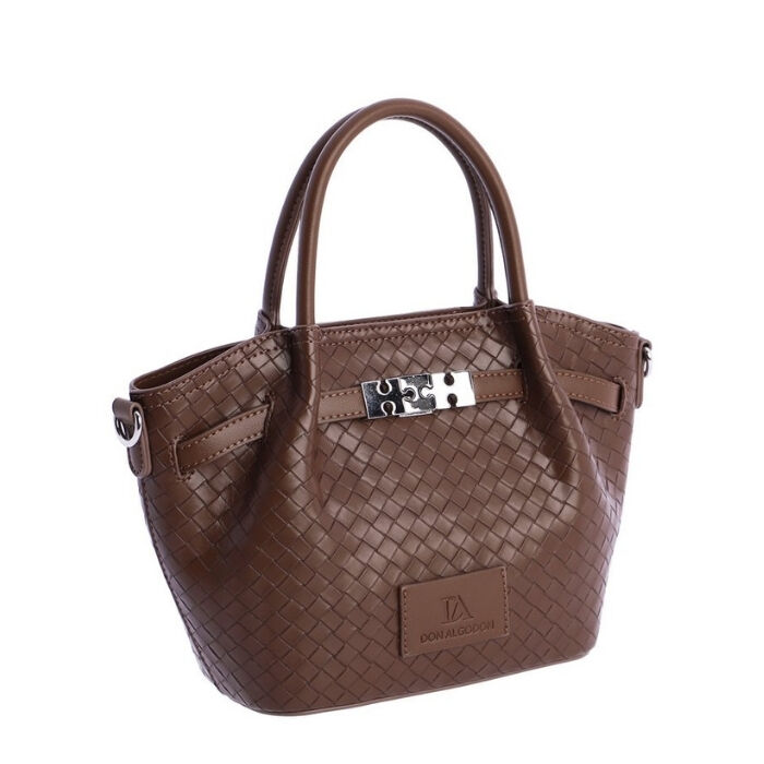 Bolso de Mano Trenzado Salina Marr&oacute;n   3