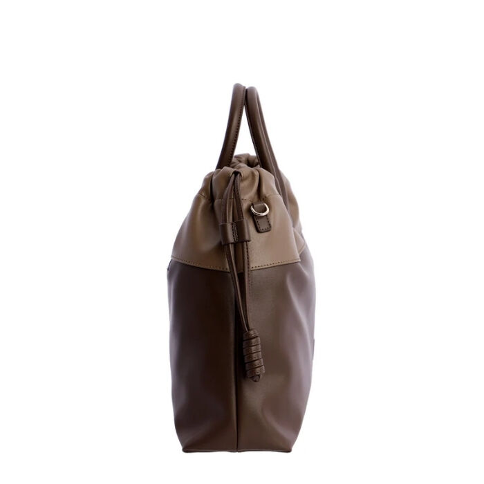Bolso de Mano Bicolor Marr&oacute;n   3