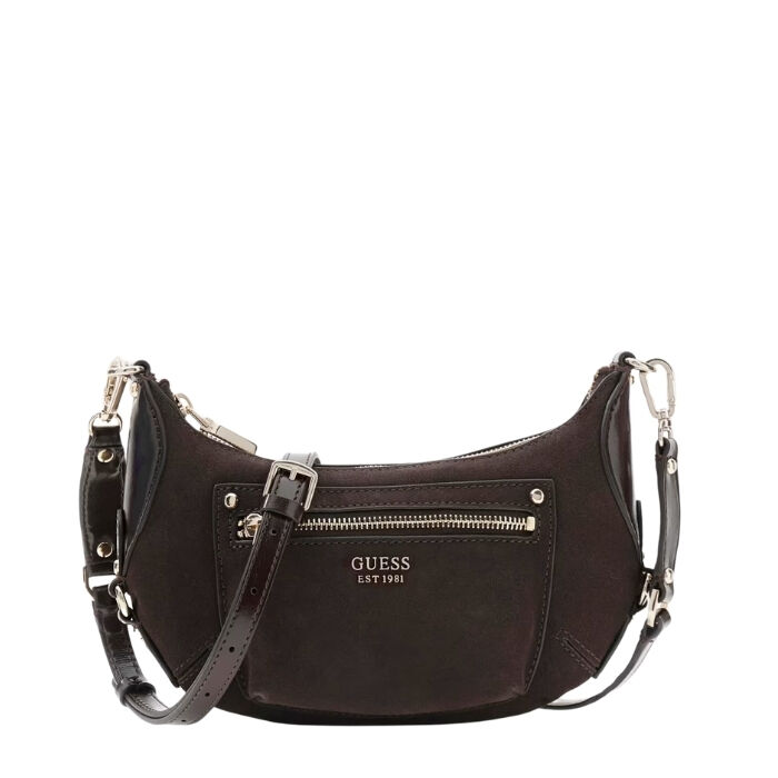 Bolso Bandolera Mini Marsha de Piel Marr&oacute;n Oscuro  