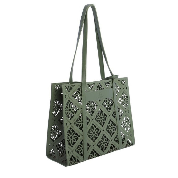 Bolso de Hombro Calado Verde   2