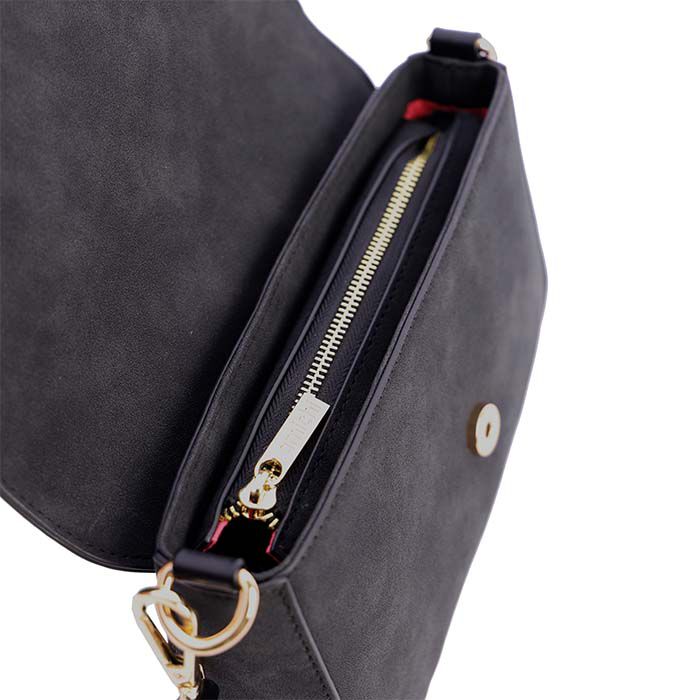 Bolso de Hombro Suede Negro   5