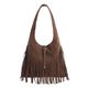 Bolso Shopper Suede Flecos Marrón   7