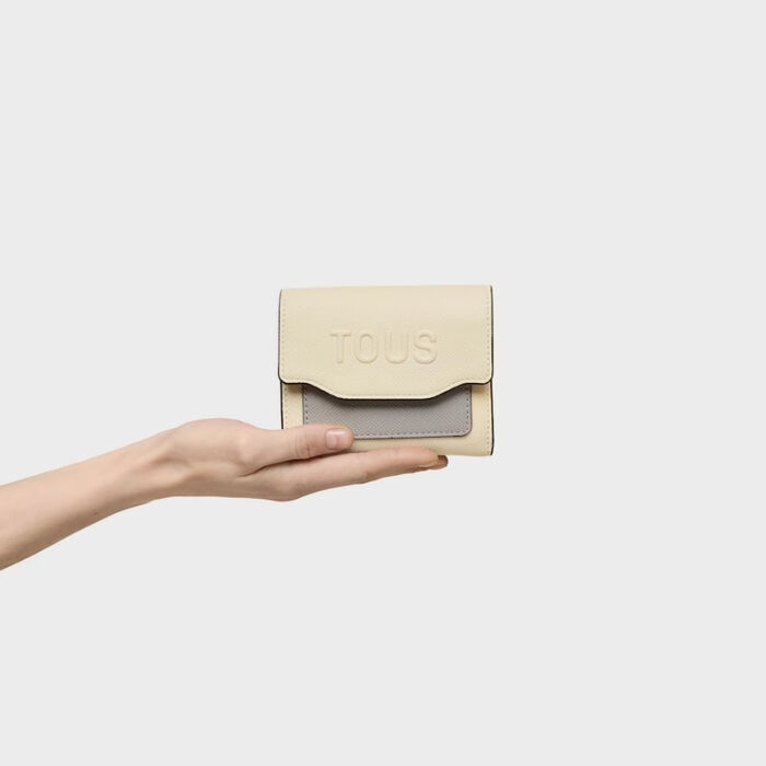 Cartera Audree Saffiano Beige Gris   3