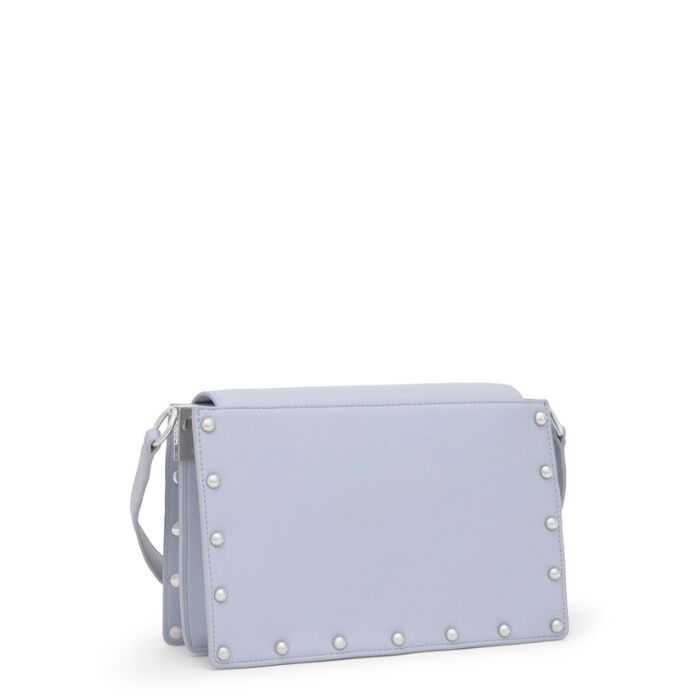 Bandolera Mediana Audree Studs Azul Gris&aacute;ceo   4