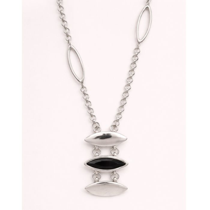 Collar Nerina Plata Negro  T. &Uacute;nica-236292 1