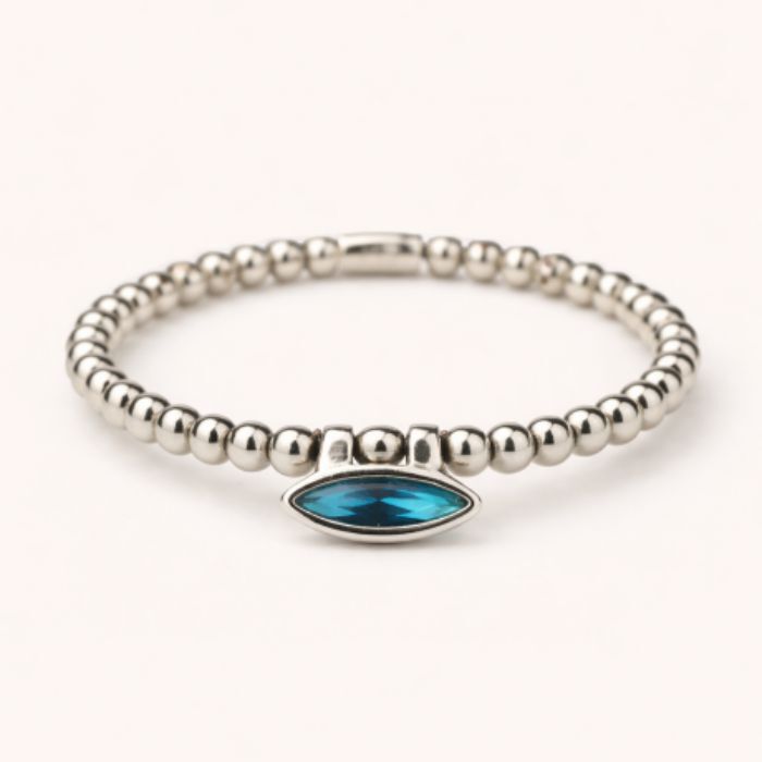 Pulsera Cala Plata Azul  T. &Uacute;nica-236287 3