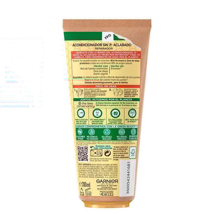 Tesoros de Miel Acondicionador Sin Aclarado  200ml-203204 1