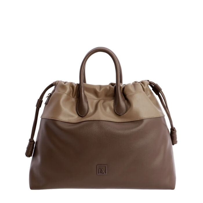 Bolso de Mano Bicolor Marr&oacute;n   0