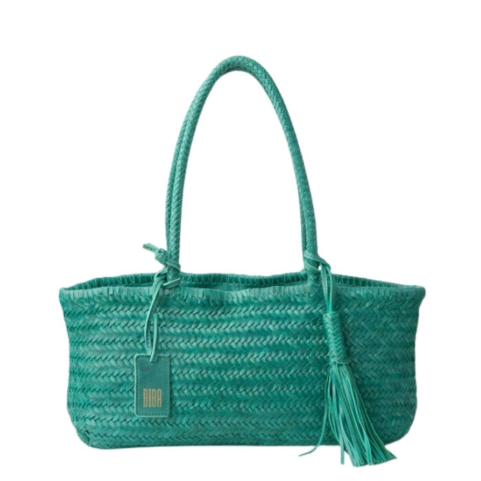 Bolso Baguette de Piel Perkins Verde  