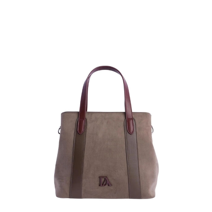 Bolso de Mano Cuero Gris  