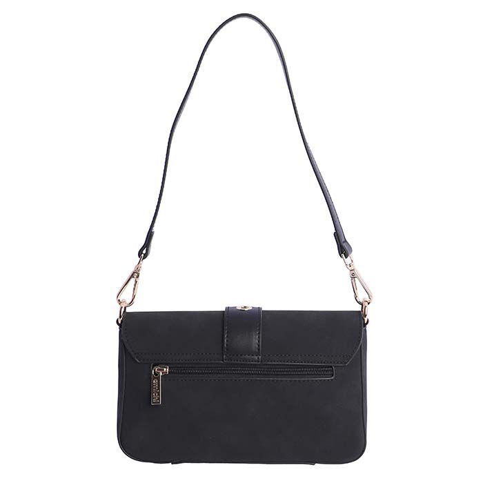 Bolso de Hombro Suede Negro   2