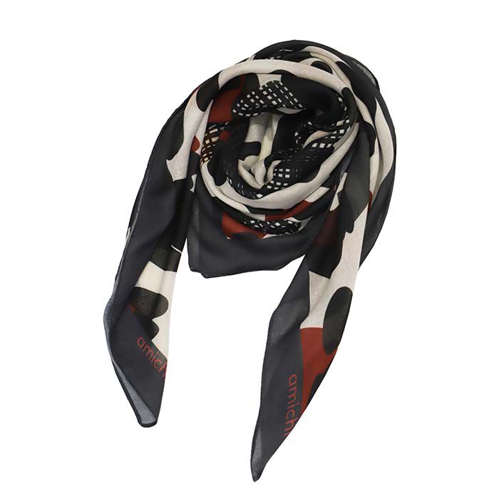 Pañuelo Estampado Gris-Rojo  T. Única-232968 0