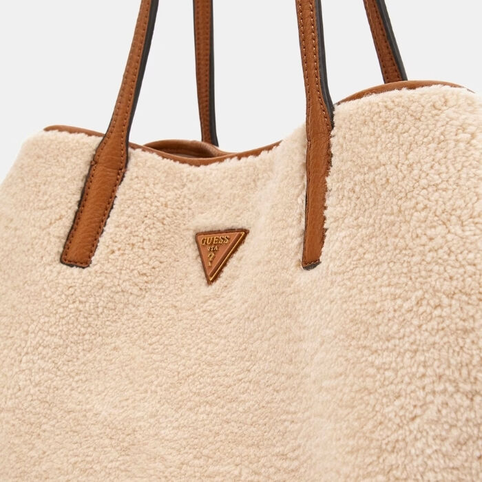Bolso Shopper Victtoria Pelo Sint&eacute;tico Crema   4