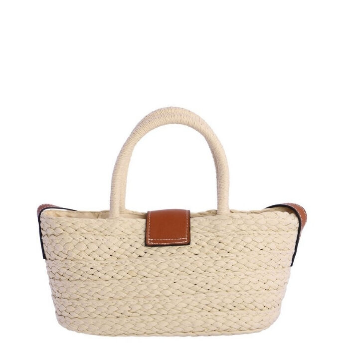 Bolso Bandolera Rafia Arena   2