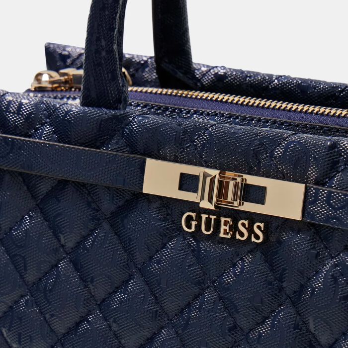 Bolso de Mano Idra Charol Logotipo 4G Azul   3