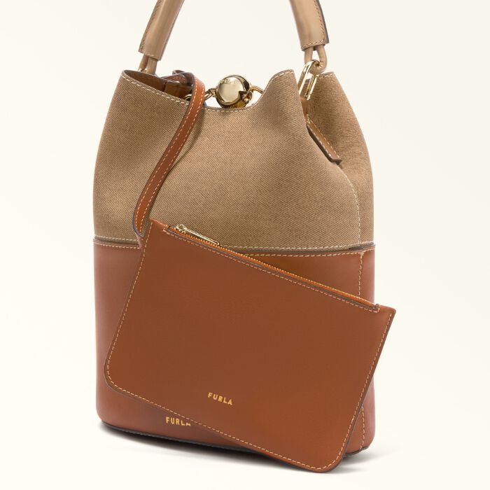 Furla Sfera Bolso Cubo Cognac   4