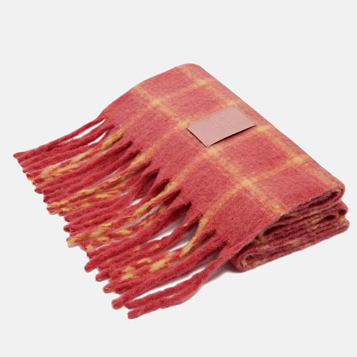 Bufanda con Estampado de Cuadros Rojo  T. Única-233840 2