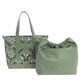 Bolso de Hombro Tote Calado Verde   1