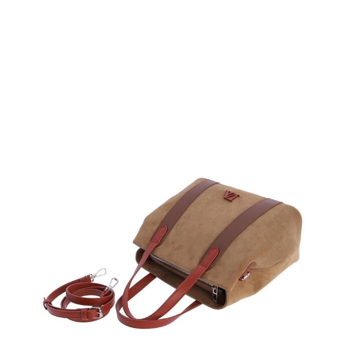 Bolso de Mano Cuero Camel   5