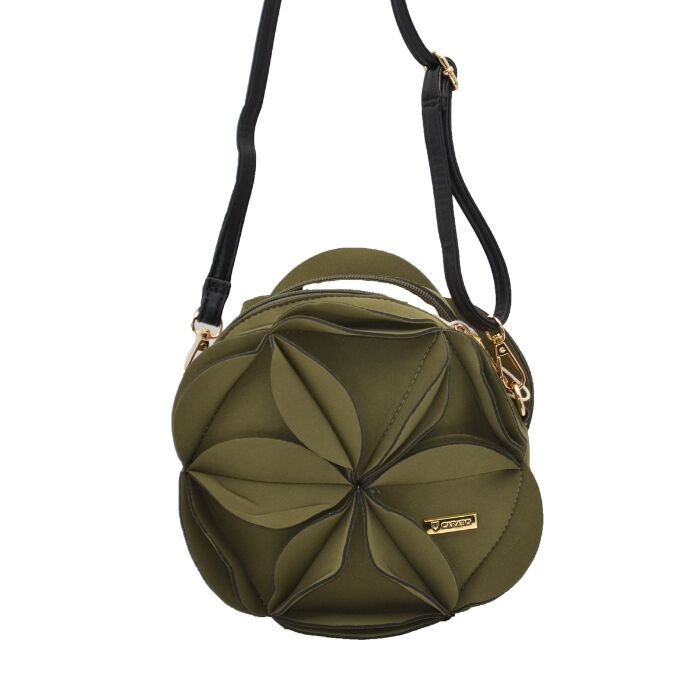Bolso Bandolera Flor Khaki  