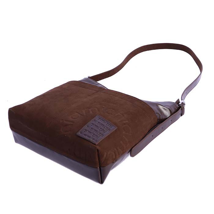 Bolso Bandolera Suede-Charol Marr&oacute;n   5