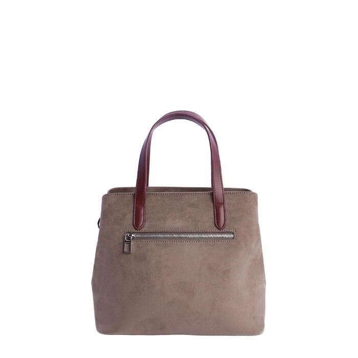 Bolso de Mano Cuero Gris   1