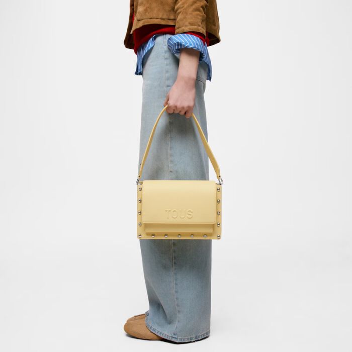 Bandolera Mediana Audree Studs Amarillo   4