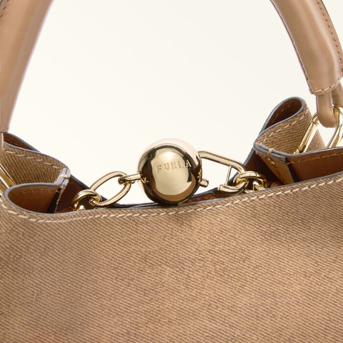 Furla Sfera Bolso Cubo Cognac   3