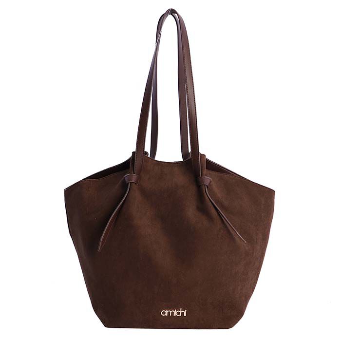 Bolso Shopper Suede Marrón   9