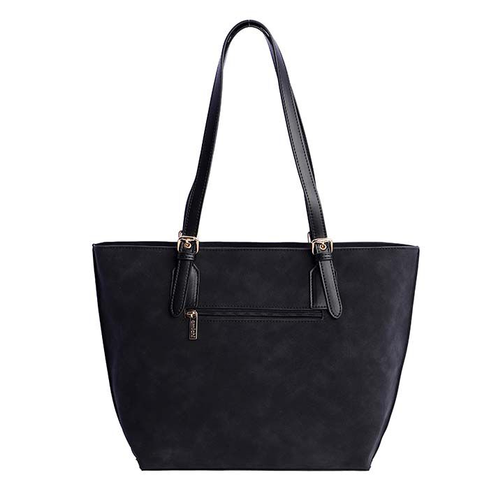 Bolso Shopper Suede Negro   2